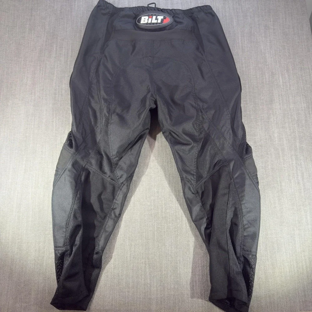 BiLT Pants Mens 38x30 Black Mesh Windbreaker Adjustable Waist Motorcycle Riding